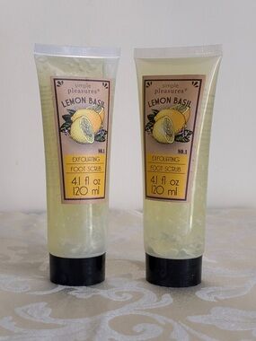 Simple Pleasures Lemon Basil Exfoliating Foot Scrub (Bundle of 2 Tubes)